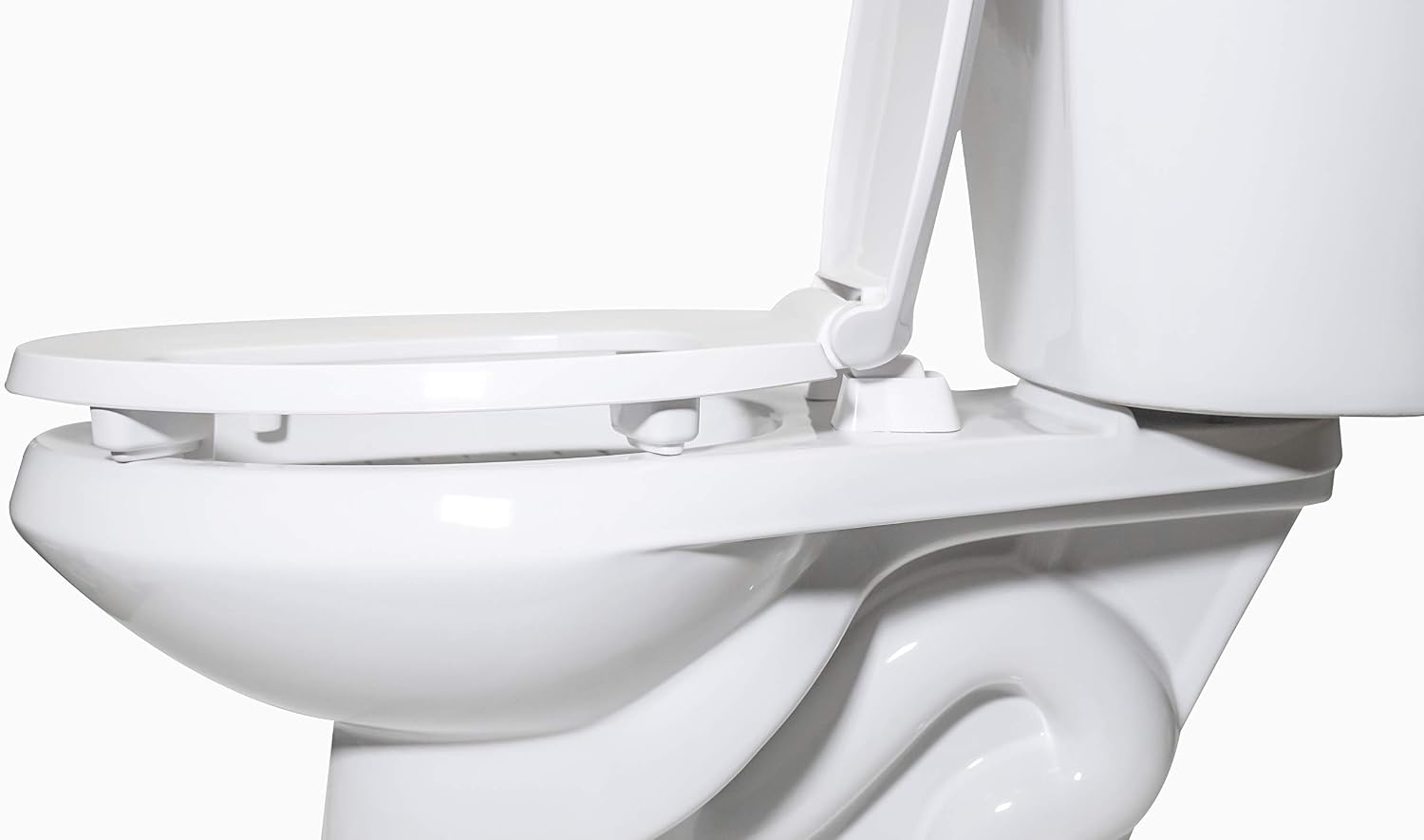 Centoco 4 Pack - 2 inch Raised Toilet Seat for Seniors, Elongated, Closed Front with Cover, Plastic, Made in the USA, HL800STS-001, White