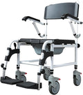 Bedside Commode,Toilet Seat with Handles Elderly Toilet Chair with Wheel splashproof Potty can take a Bath with Brake Foldable Mobile Toilet for Any