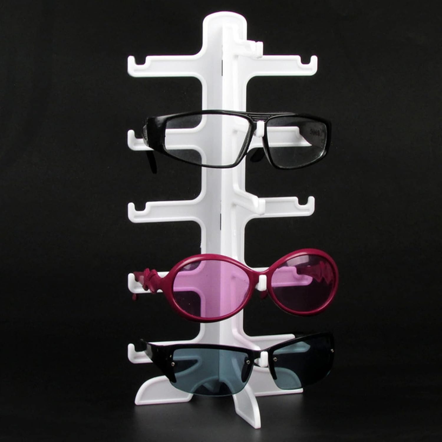 Eyewear Frames 3/4/5/6 Layers Sunglasses Eyeglasses Display Stands Glasses Shelf Holder Frame Jewelry Sunglasses Shelf Organizer Storage Rack Sunglasses Eyewear (Color : Black-6 Layers) (5 Layers)