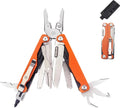Multitool, 20-in-1 Full-Size, Multi-Purpose Pliers, Lightweight EDC, Tactical Gear, With Safety Locking, Camping Knives & Tools, Gifts for Guys, Gifts for Hunters Men who have Everything (Orange)
