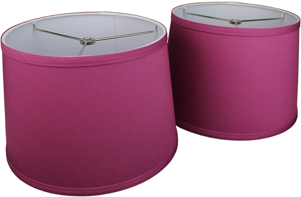 FenchelShades.com Set of 2 Lampshades 10' Top Diameter x 12' Bottom Diameter x 8' Slant Height with Washer (Spider) Attachment. Attaches to Lamps with an existing Harp (not included) (Linen Plum)