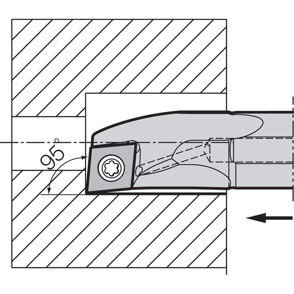 Kyocera S10HSCLCR0305AE Right-Hand, Positive Rake, Dynamic Bar Boring Bar with 5 Degree Lead Angle and 5.00mm Minimum Bore Dia.