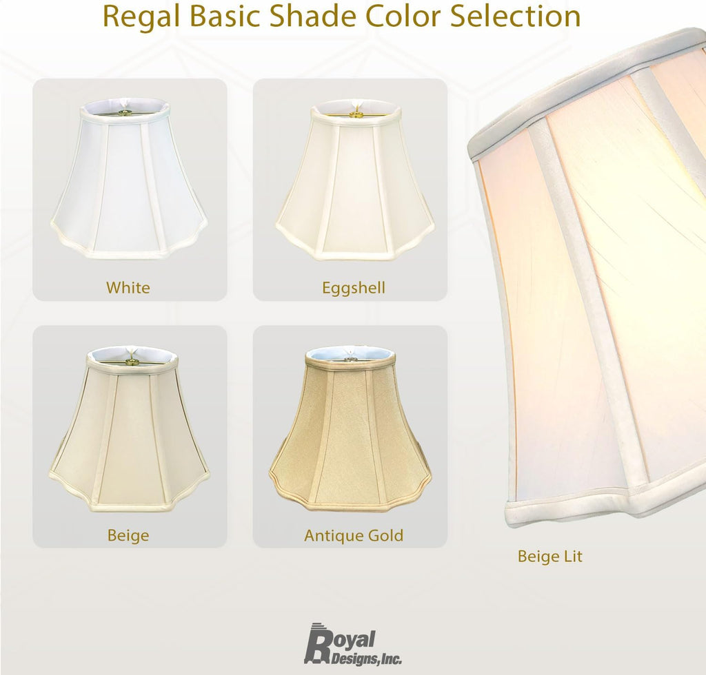 Royal Designs, Inc. Flare Bottom Outside Corner Scallop Lamp Shade, BS-701-12BG-2, Beige, 6.5 x 12 x 9.25, Set of 2