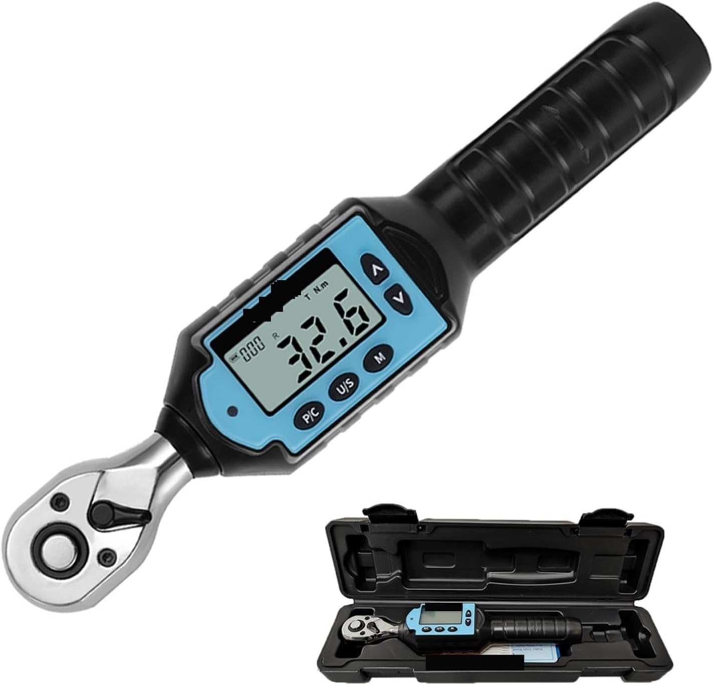 Portable Torsion Meter, Digital Preset Torque Wrench 1/2' 3/8' 1/4' Bidirectional Ratchet Head Professional Adjustable Bicycle Repair Hand Tools,Screw Driver(GM10)