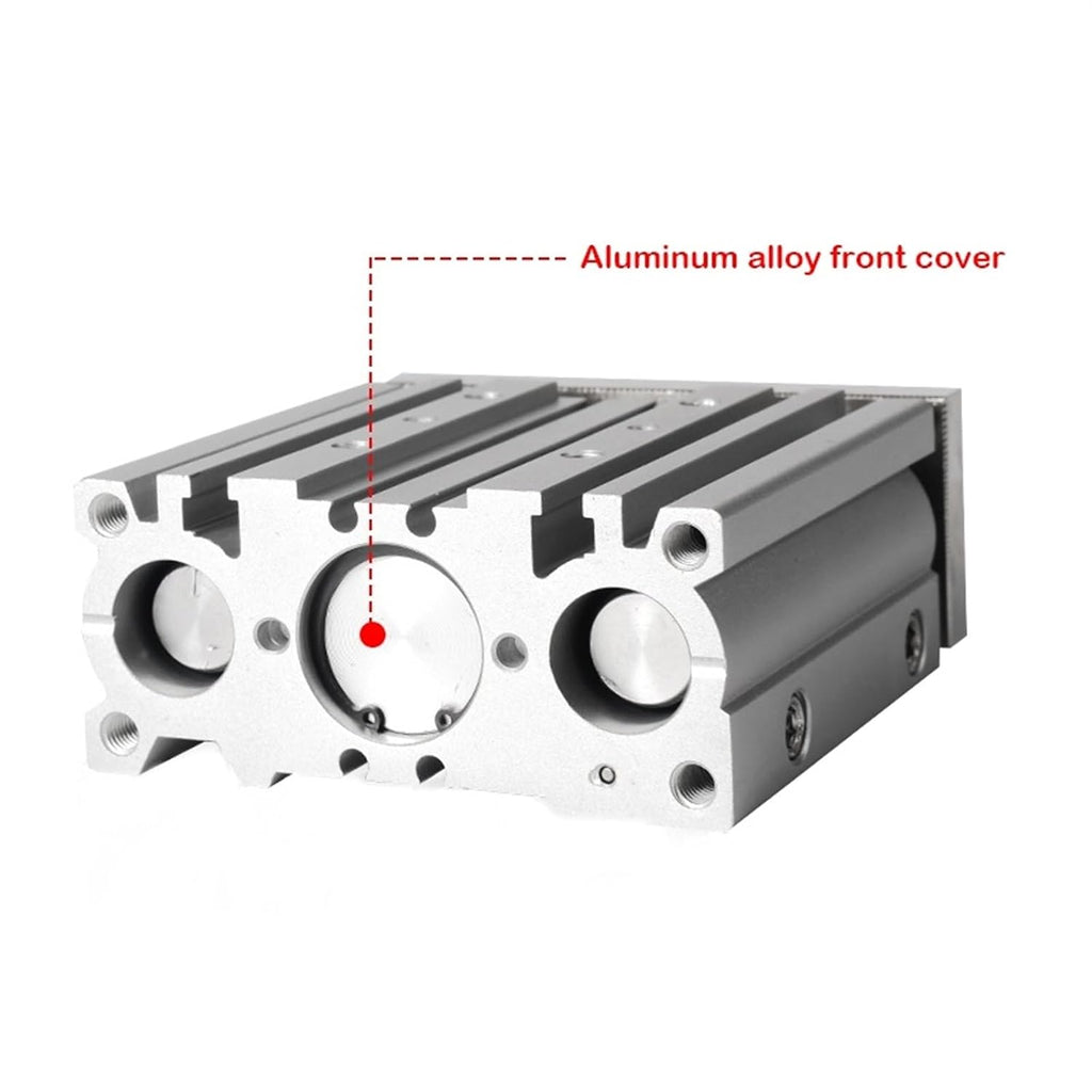 Thin Cylinder with Rod Bore 12 16 20 25mm Three Axis Three Bar Stroke10 15 50 75 150 250mm Double Pneumatic Cylinder 1Pcs(Stroke 150mm,MGPM16 (Bore 16mm))