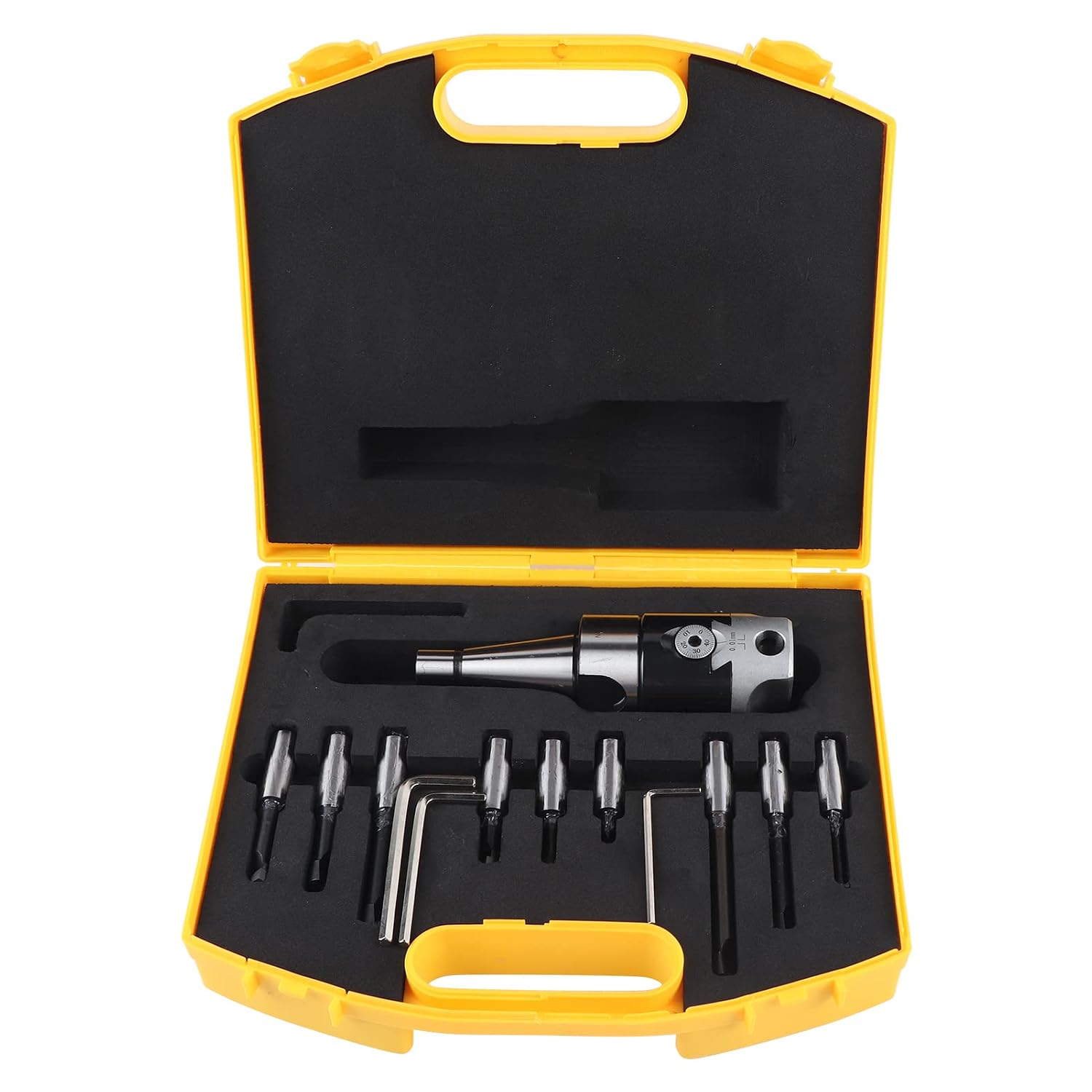 Boring Cutter Set Carbon Steel CNC Milling Tool Kit with Storage Box 9PCS Boring Head Boring Bar Boring Knife for Coordinate Boring Machine Horizontal Boring Machine