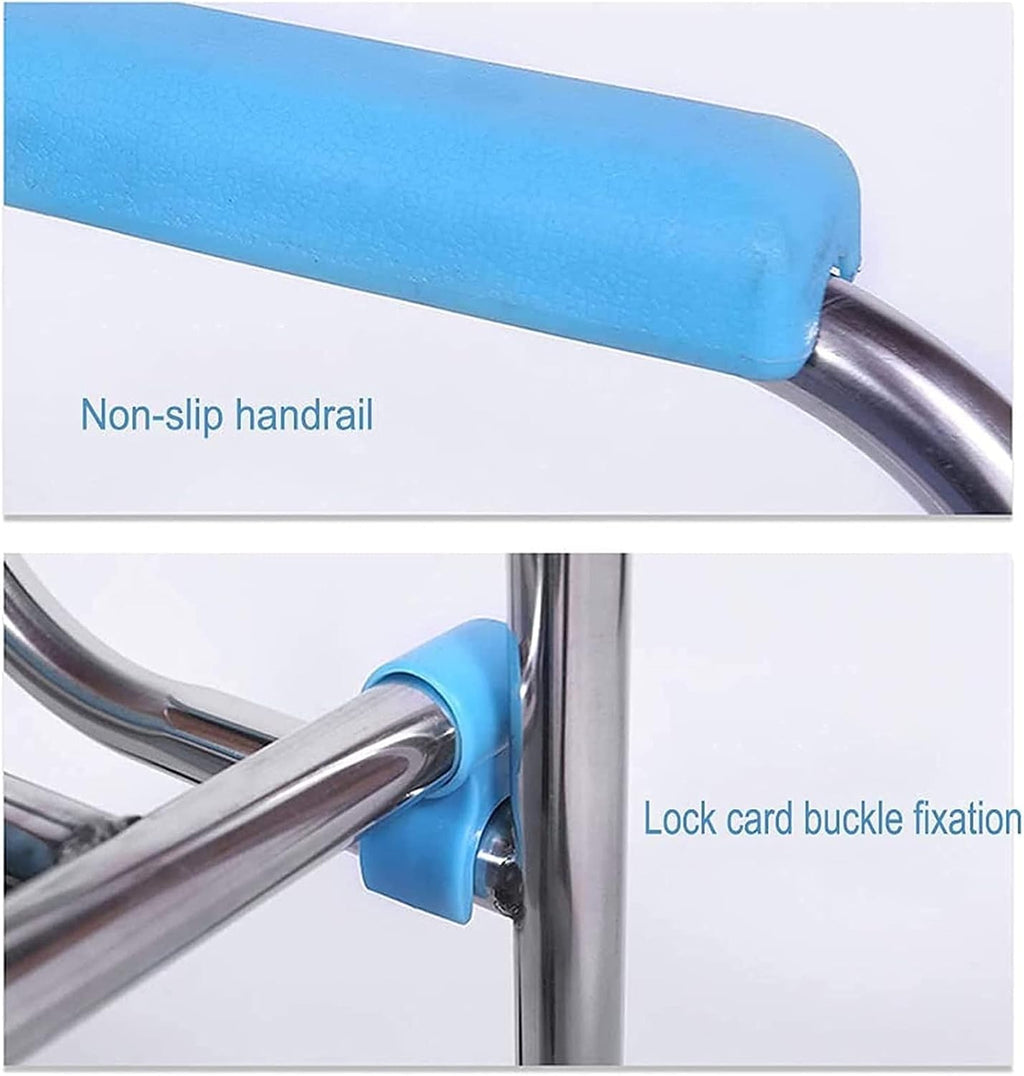 Shower Stool Bath Chair Toilet Seat Heavy Duty Drop Arm Bariatric Commode Homecare Toilet Chair with Arms and Bathroom Safety Frame for Elderly,Adults Adjustable Seat Height Easy Transfer