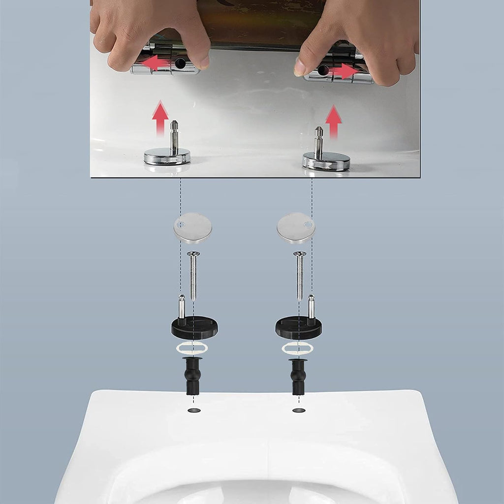 Toilet Seat Quick Release Toilet Seat, Heavy-Duty Soft Close Toilet Lid Oval Shape, Environmentally Friendly Resin Toilet Seat Adjustable Hinges