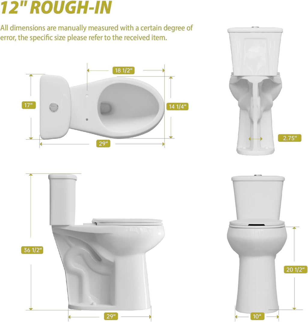 SUPERFLO Elongated Tall Toilet 21 Inch White, Extra Tall Toilets for Elderly with Dual Flush & Rough in 12 Inch, High Toilets for Bathrooms Tall Height for Seniors & Tall Person