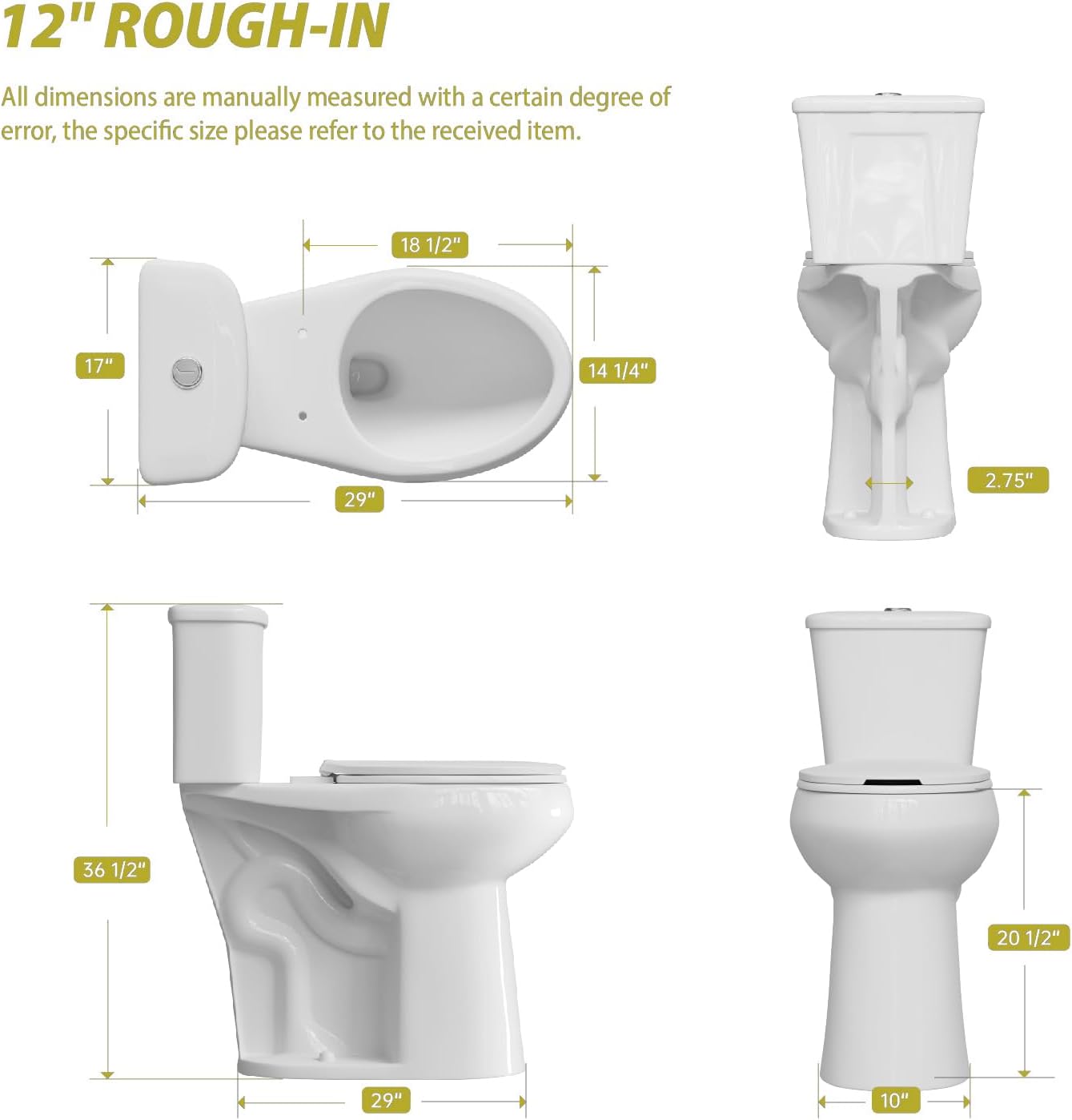 SUPERFLO Elongated Tall Toilet 21 Inch White, Extra Tall Toilets for Elderly with Dual Flush & Rough in 12 Inch, High Toilets for Bathrooms Tall Height for Seniors & Tall Person