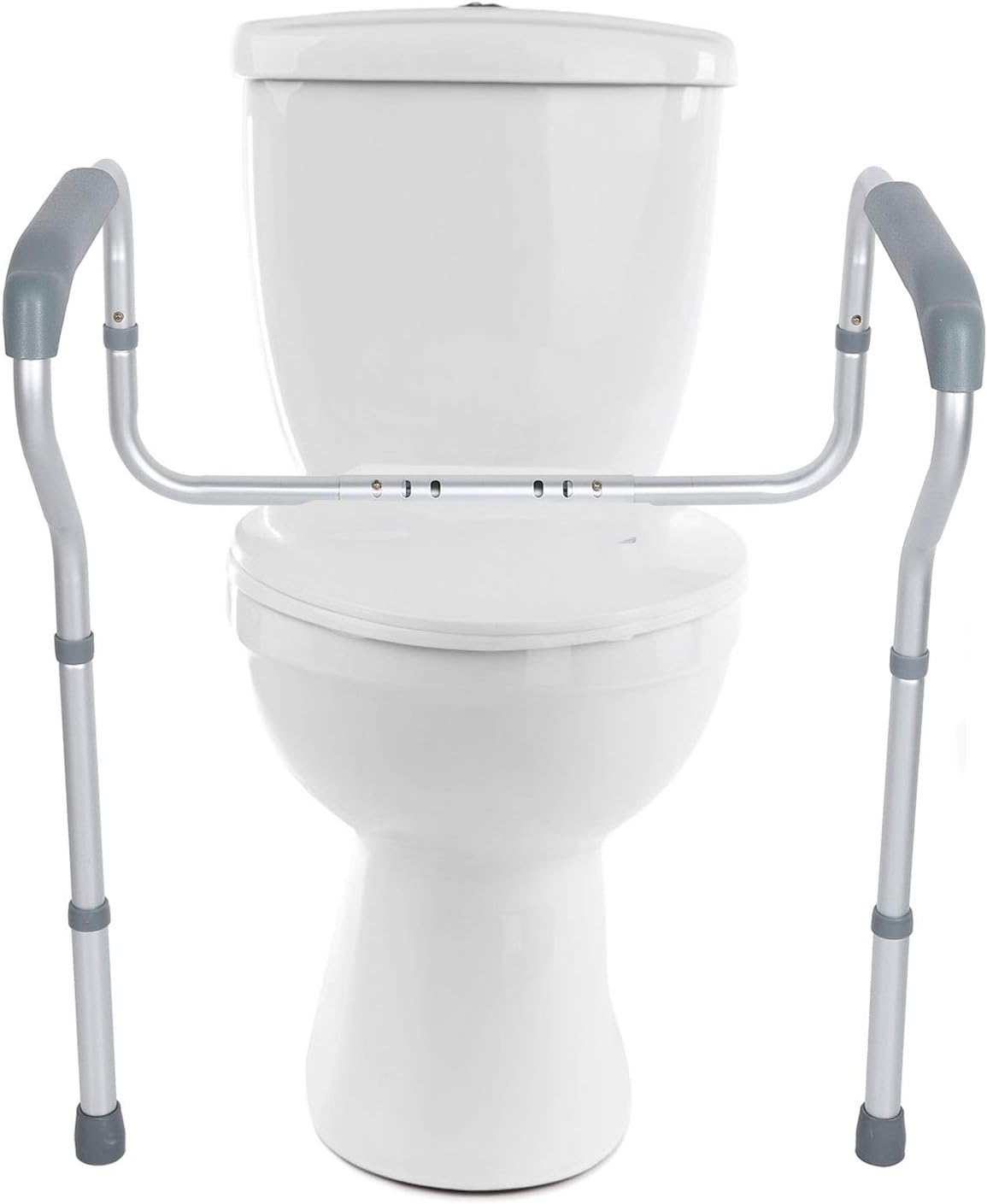 Adjustable Toilet Safety Rails for Seniors Aluminum Toilet Seat Riser, Secure rt e Easy Aess Commode Riser for Elderly