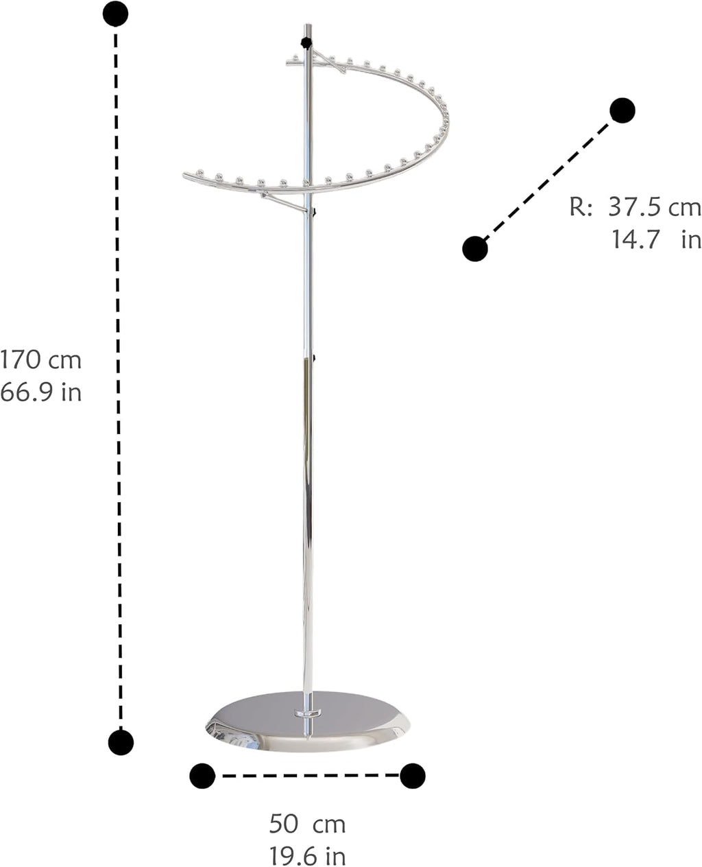 Garment Racks for Hanging Clothes Metal Clothing Rack Organizer Modern Retail Clothes Display Racks for Storage Displays 29 Balls Garments