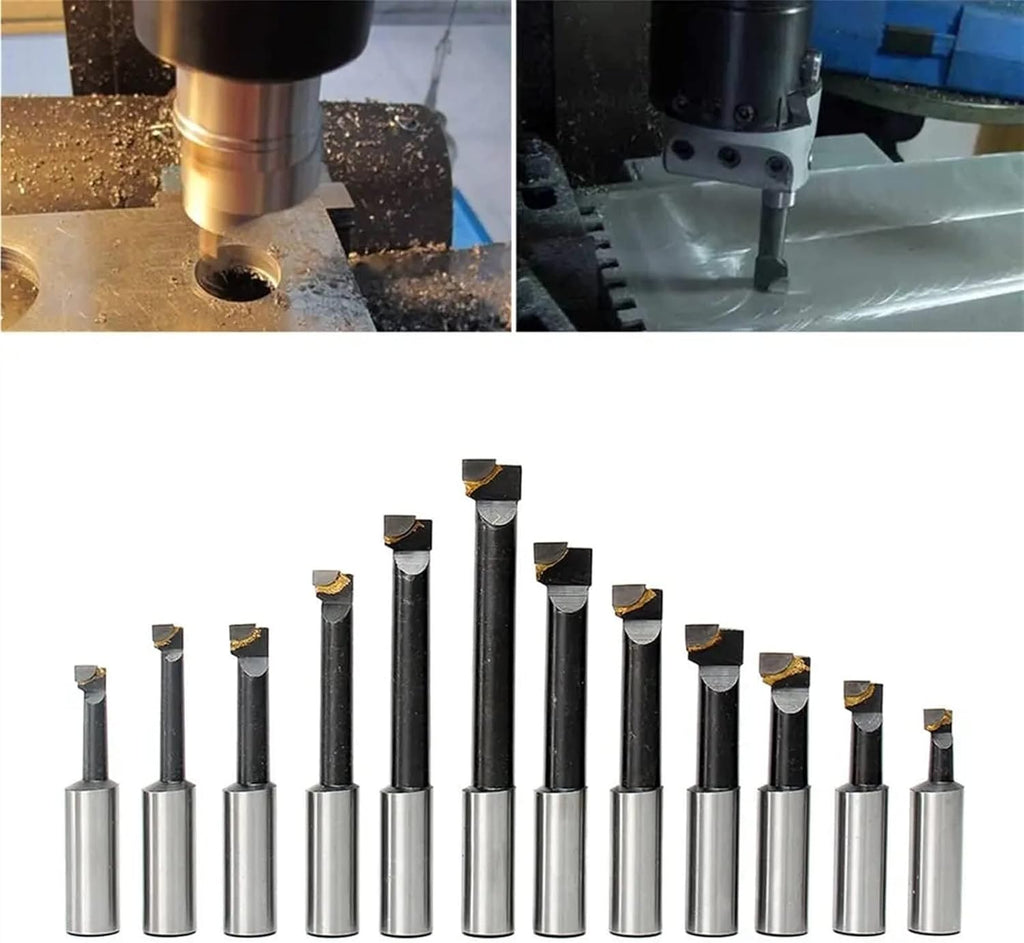 Precision Collets Lathe Chuck Tool 12pcs 18mm Shank F1 Boring Bar Set for 3 Inch Boring Head Carbide Tipped Milling Tool for CNC Engraving Machine & milling Lathe Tool