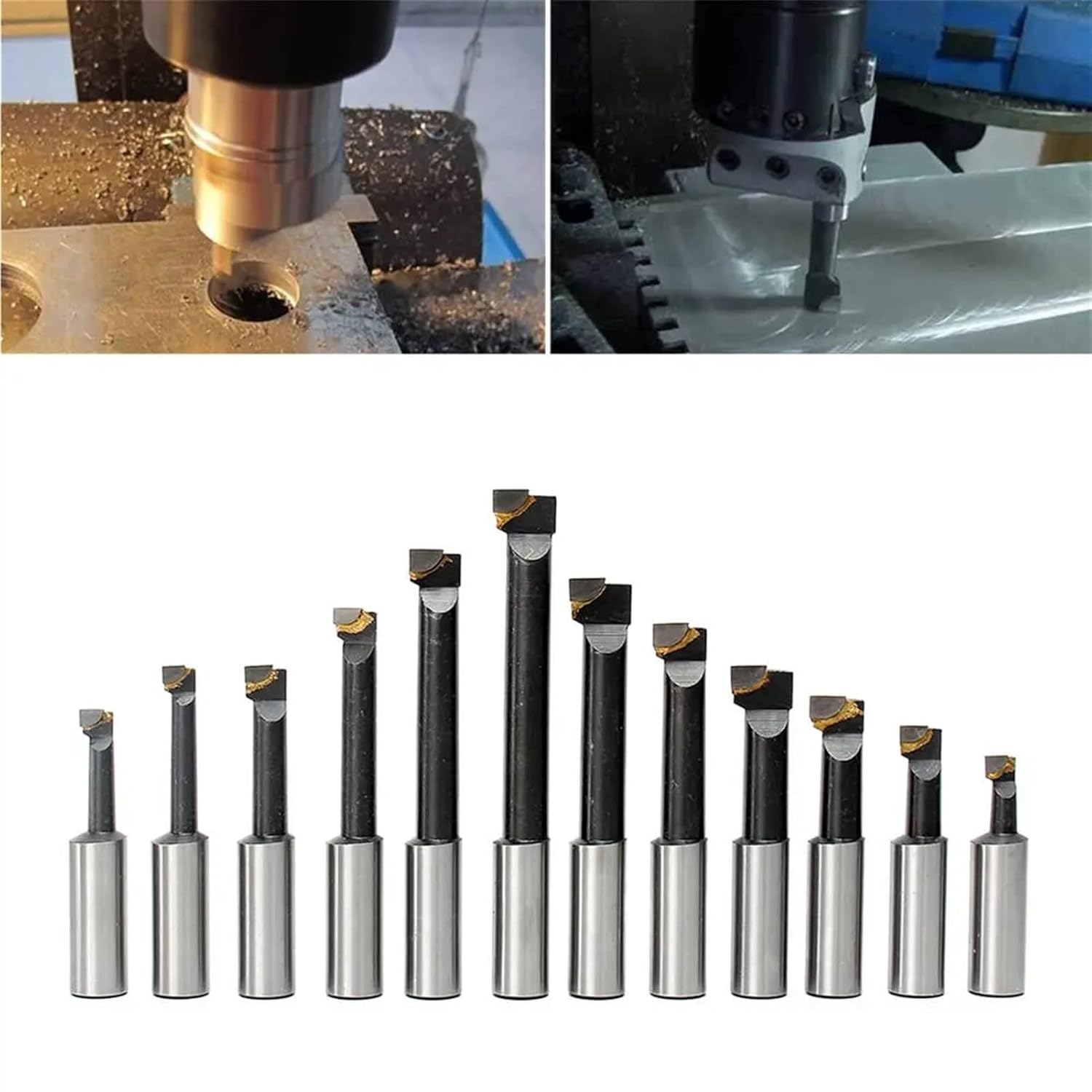 Lathe blade,12pcs 18mm Shank F1 Boring Bar Set for 3 Inch Boring Head Carbide Tipped Milling Tool Milling Lathe Tool