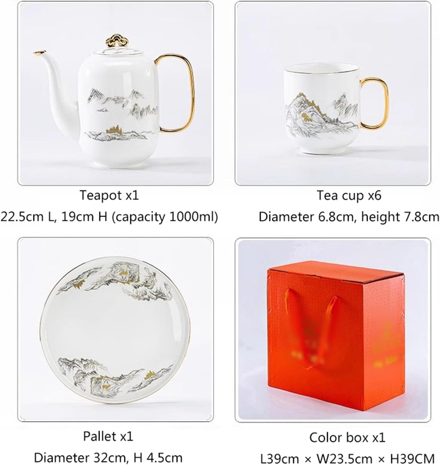 Beverage Serveware 8-piece housewarming gift ceramic coffee set water set teapot cup multifunctional household tea set Water Carafe