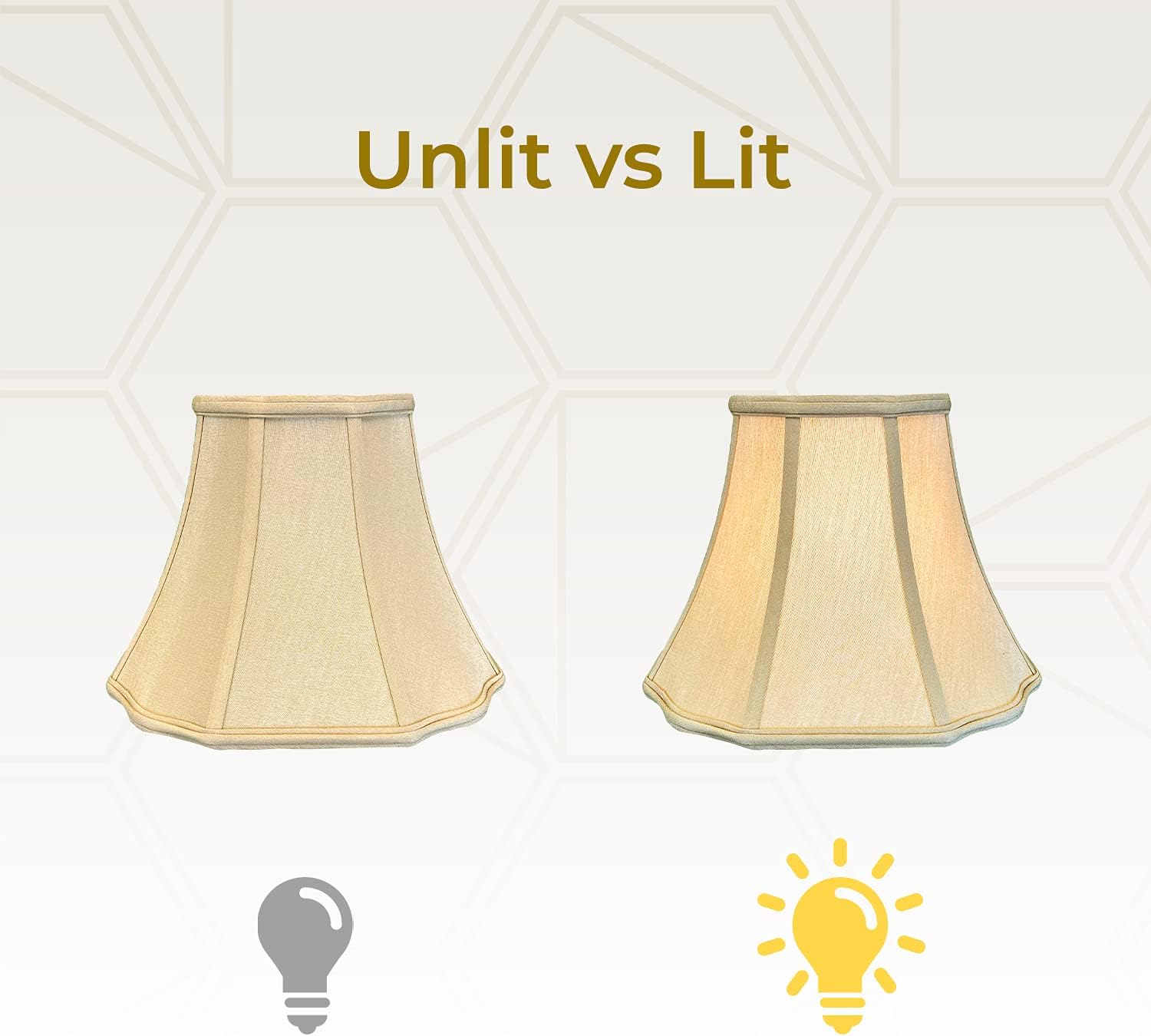 Royal Designs, Inc. Flare Bottom Outside Corner Scallop Lamp Shade, BS-701-14AGL-2, Antique Gold, 8 x 14 x 11, Set of 2