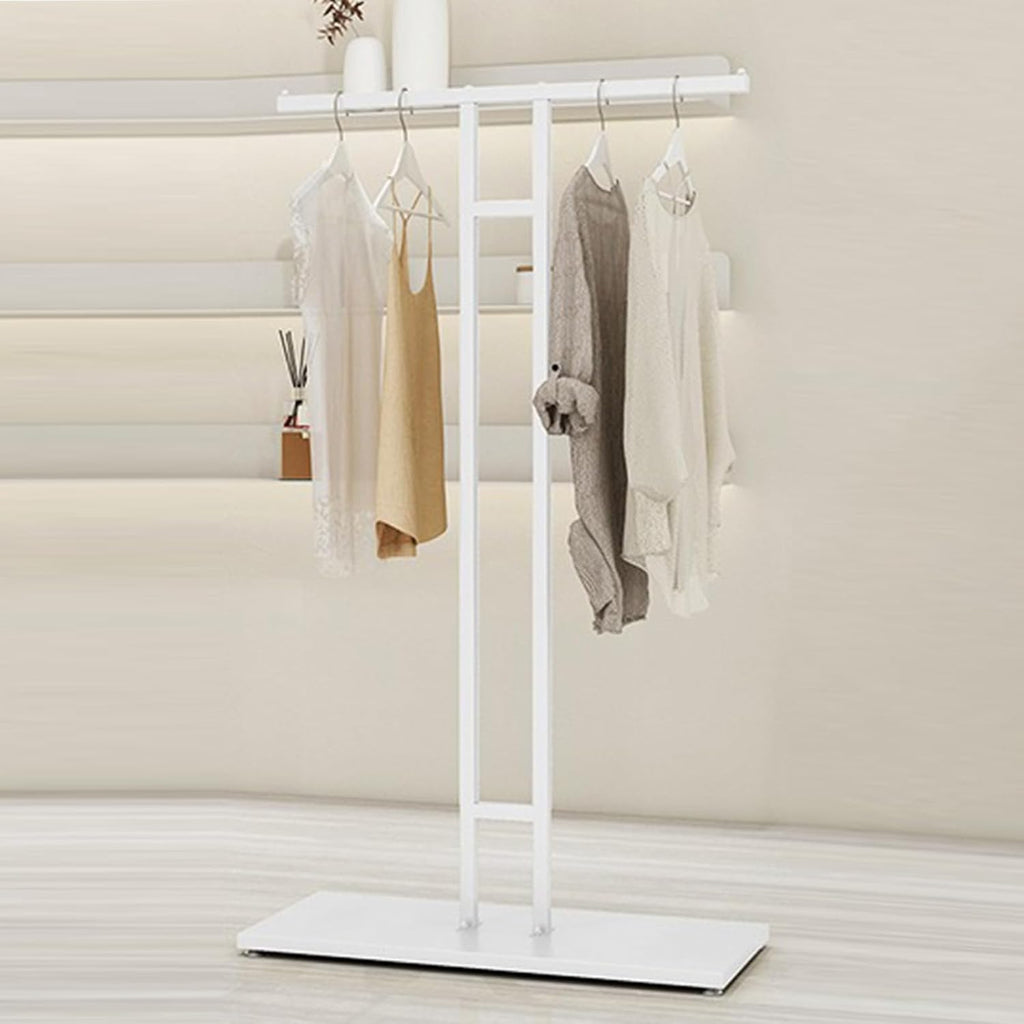 2 Way Clothing Rack with Straight Arms,Heavy Duty Clothes Rack Garment Rack Modern Retail Storage Display Rack,Commercial Grade Nakajima Clothes Rack,Floor-Standing Double Hanging Rods shirt Hangers