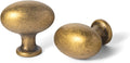Goo-Ki 24 Packed Zinc Alloy for Drawer Knobs - 1.2 Inch(36MM) Oval Antique Brass Cabinet Knobs