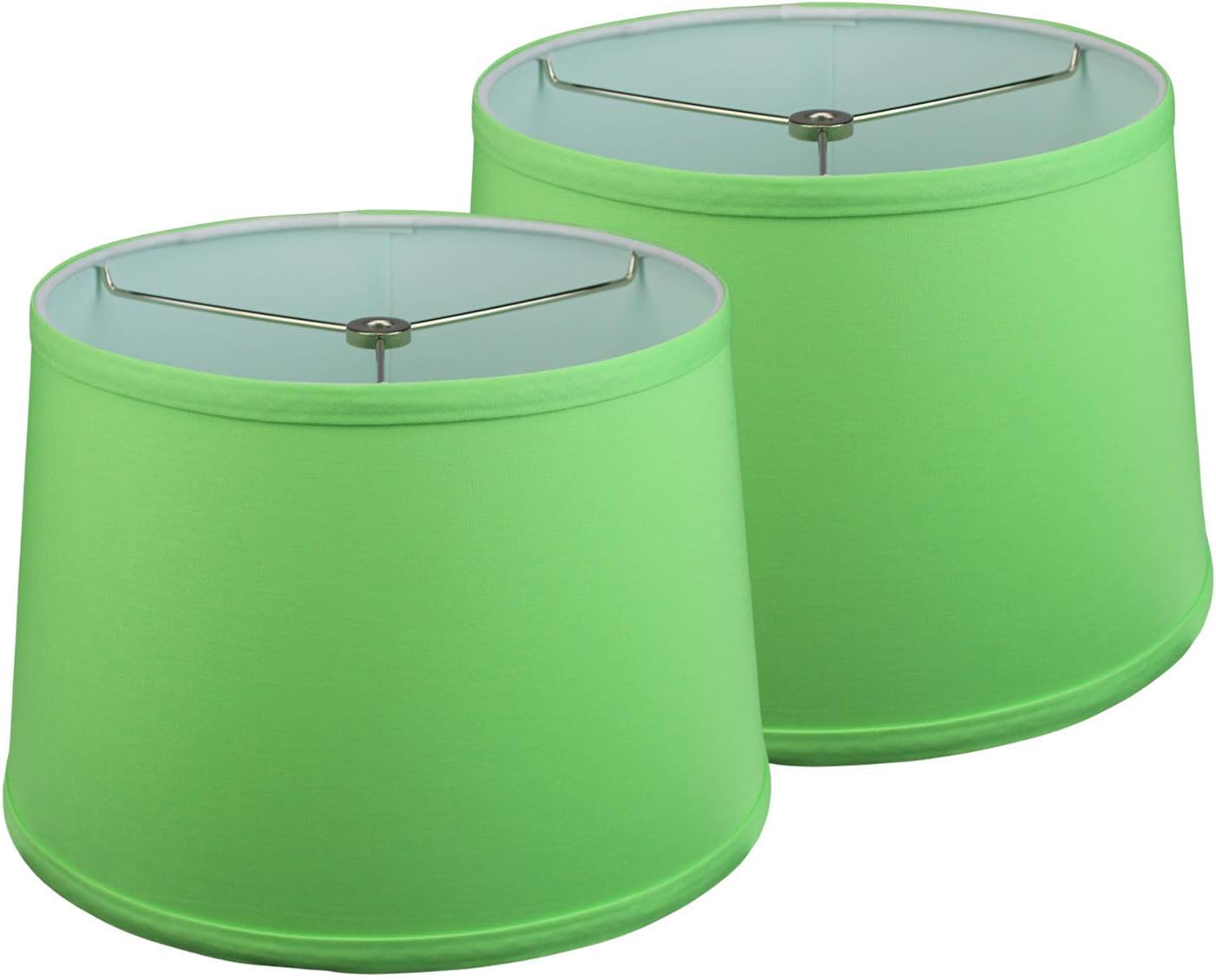FenchelShades.com Set of 2 Lampshades 10' Top Diameter x 12' Bottom Diameter x 8' Slant Height with Washer (Spider) Attachment. Attaches to Lamps with an existing Harp (not included) (Linen Pear)