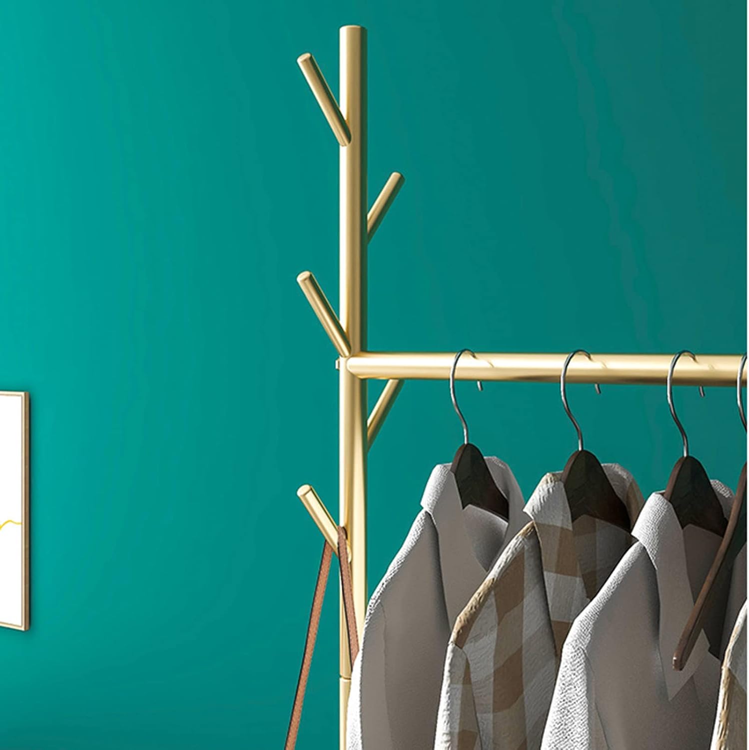 Clothing Racks for Hanging Clothes, Modern Simple Heavy Duty Metal X Type Rolling Garment Rack with Wheel, Floor-Standing Shoes Bags Clothes Organizer Storage Shelves (Black 60cm)