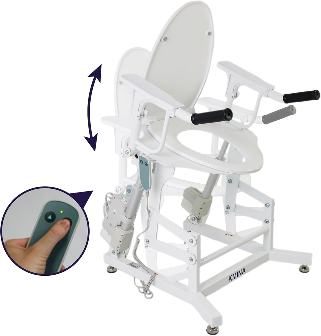 KMINA Electric Toilet Seat Lift Riser with Handles, Powered for Elderly, Height Adjustable