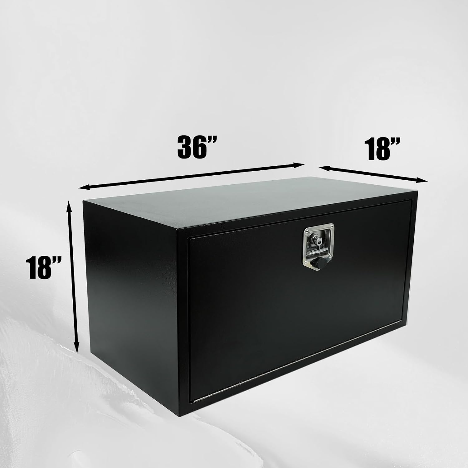confote Black Steel Underbody Truck Tool Box with T-Handle Lock,Heavy Duty Truck Tool Box Truck Storage Organizer Tool Box Chest For Storage Smooth Surface,Waterproof-36'x 18'x 18' inch