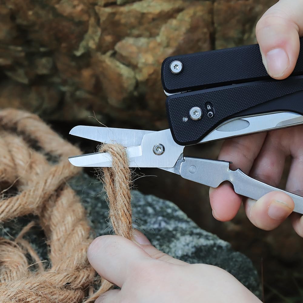 ROXON Flex Titan S805G Multi tool with full size scissors Modular Design and Customizable Tool (Replaceable knife and accessory) 16 tools for Outdoor & Camping