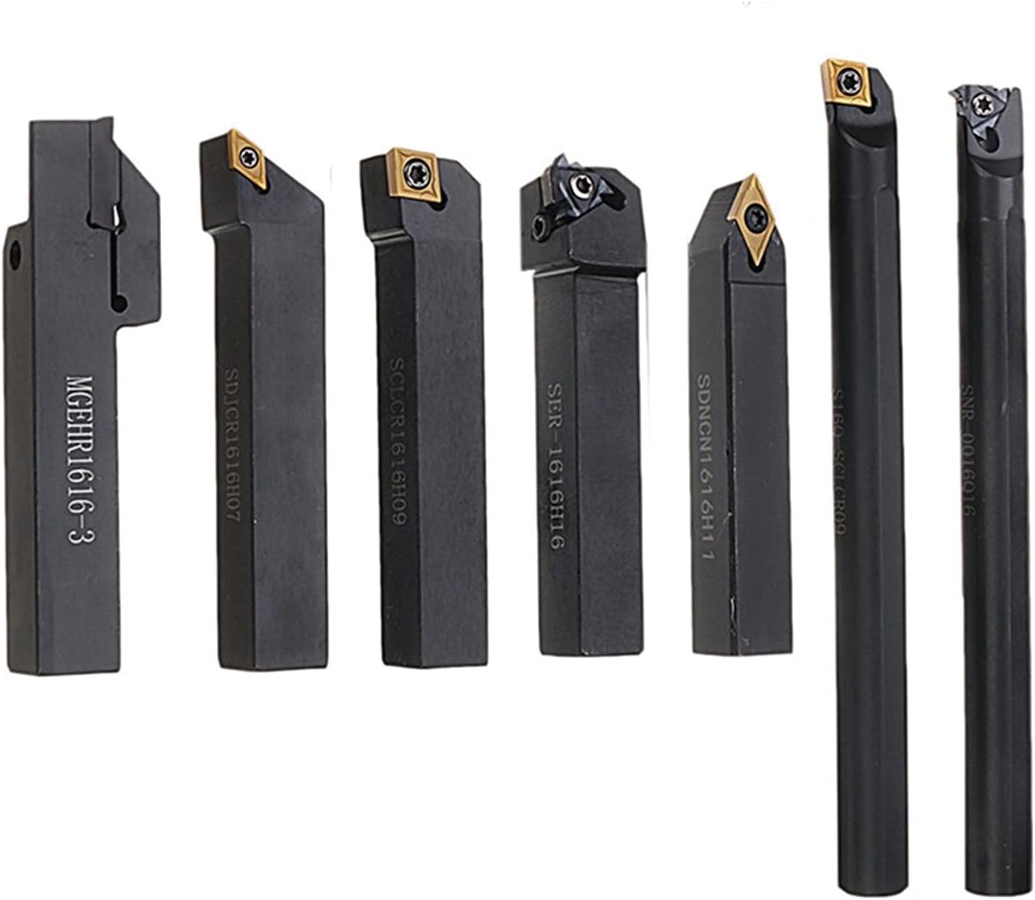 YFCDZVBH 7pcs 16mm Shank Lathe Turning Tool Holder, Boring Bar CNC Tools Set with Carbide Inserts and Wrenches