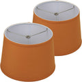 FenchelShades.com Set of 2 Lampshades 10' Top Diameter x 12' Bottom Diameter x 8' Slant Height with Washer (Spider) Attachment for Lamps with a Harp (Linen Gold)