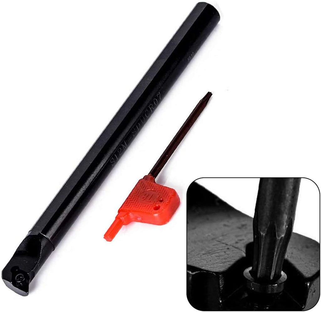Chisels, 4Pcs Boring Bars + 10Pcs/Box Carbide Inserts + 4Pcs Wrench Lathe CNC Turning Tools Lathe Threading Turning Tool Set