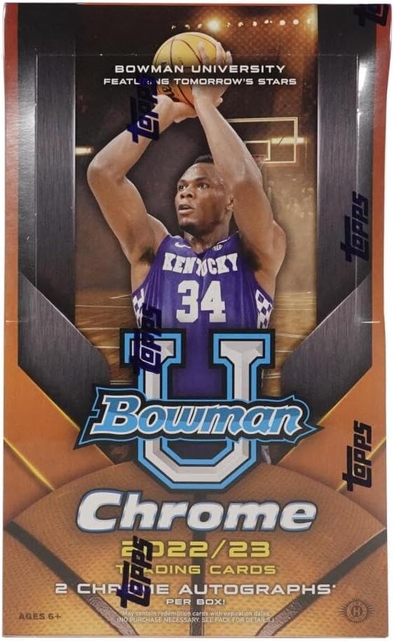 2022-23 Bowman University Chrome Basketball Hobby Box (24 Packs/4 Cards: 2 Autos)