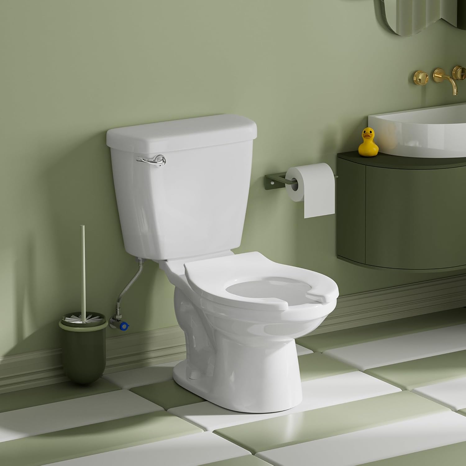 Simple Project Kids Toilet for Bathroom, 10 Inch Ceramic Baby Potty Training with Toilet Bowls, Children Toilets for Daycares,Welfare Home, Kid's Room-10.5' Bowl Height