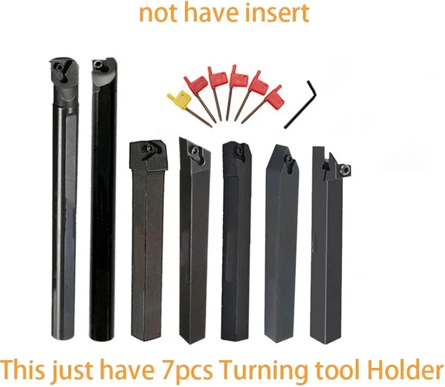 Turning Tool Set 7pcs/Set 20MM CNC Lathe Turning Tool set，Boring Bar and Inserts and Wrenches，for Turning Threading(No Insert)