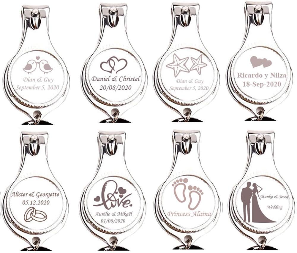 100pcs-Personalized 4 in 1 Multi Function Bottle Opener, Nail Clipper, Wedding Favors Brewery, Private Customized, Sliver, Multitool Gifts for Men