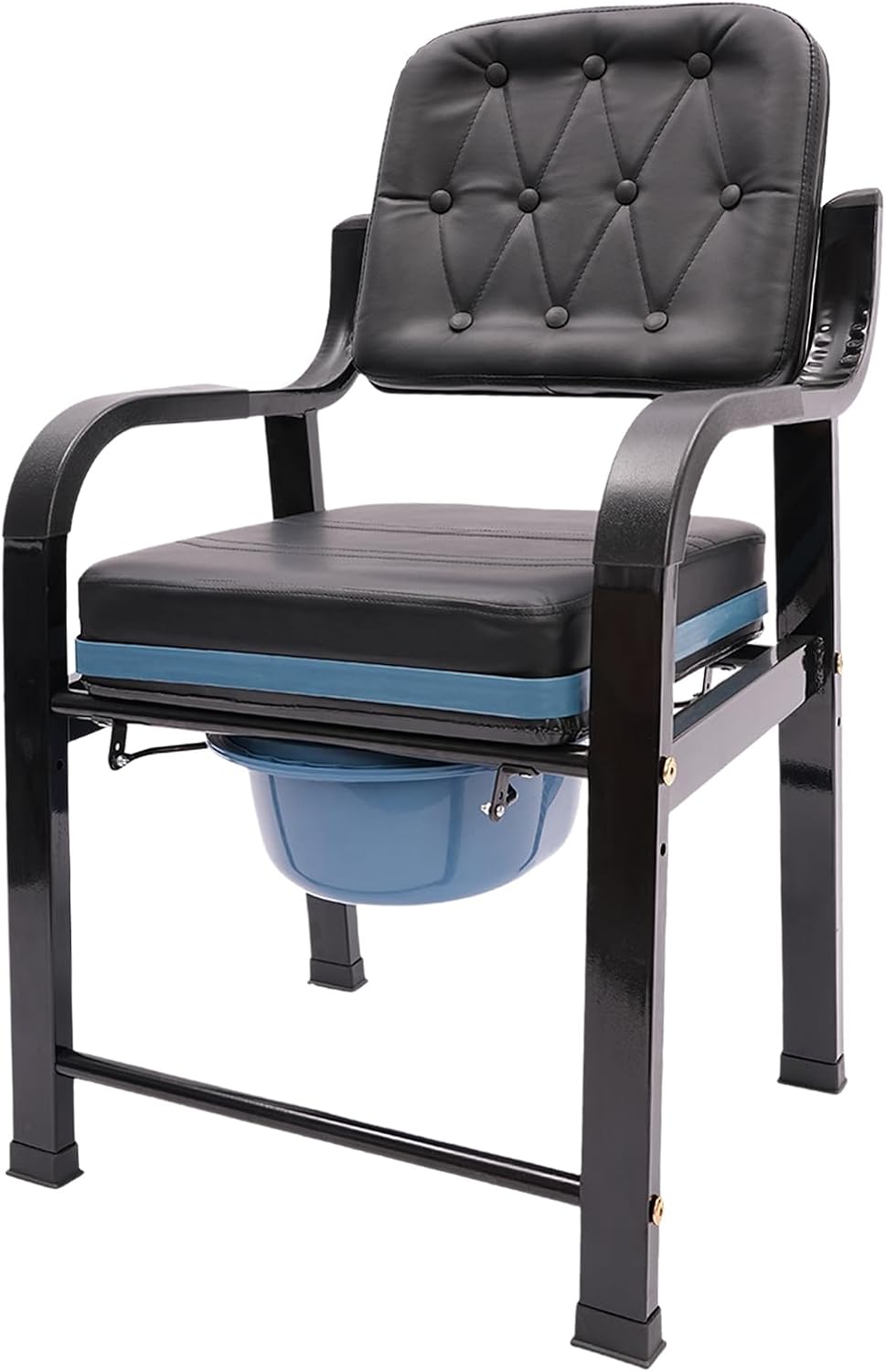 Bedside Commode Chair for Elderly, Versatile 3 in 1 Shower Chair with Arms and Back, Bedside Commode for Toilet, Raised Toilet Seat with Removable Commode, Height Adjustable, up to 551 lbs