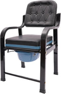 Bedside Commode Chair for Elderly, Versatile 3 in 1 Shower Chair with Arms and Back, Bedside Commode for Toilet, Raised Toilet Seat with Removable Commode, Height Adjustable, up to 551 lbs