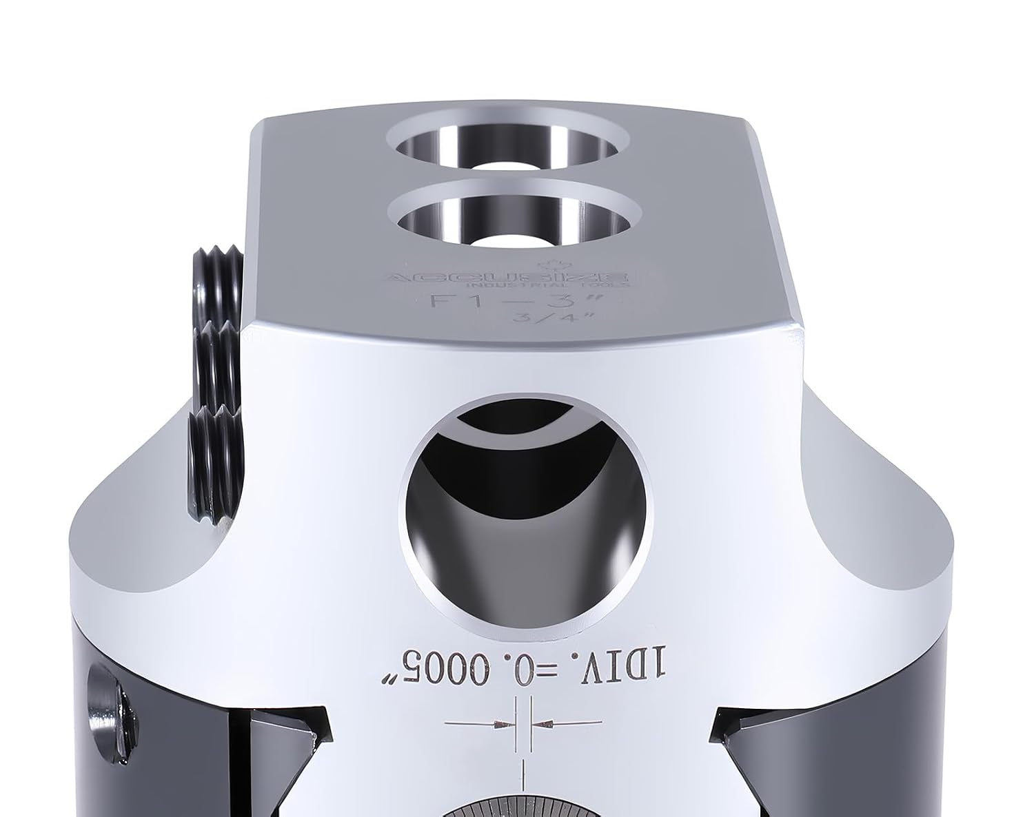 Accusize Industrial Tools Boring Head Hole Size Off Thread, 3 in, 0350-0003 | 3/4 in Boring Bar Hole, 1 in Offset, 1-1/2-18 Thread Mount, 3-5/32 in Overall Length