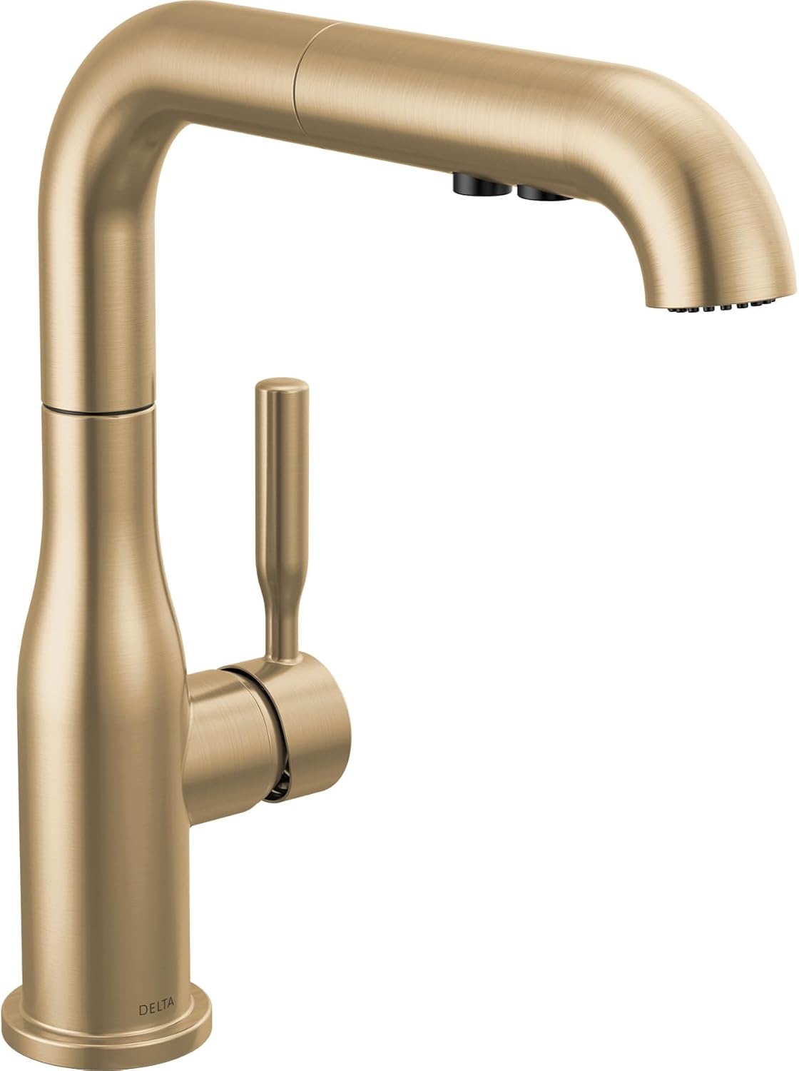 Delta Almari Brushed Gold Kitchen Faucet with Pull-Out Sprayer, Modern Single Hole Kitchen Sink Faucet, Single Handle, Champagne Bronze 16943-CZ-DST