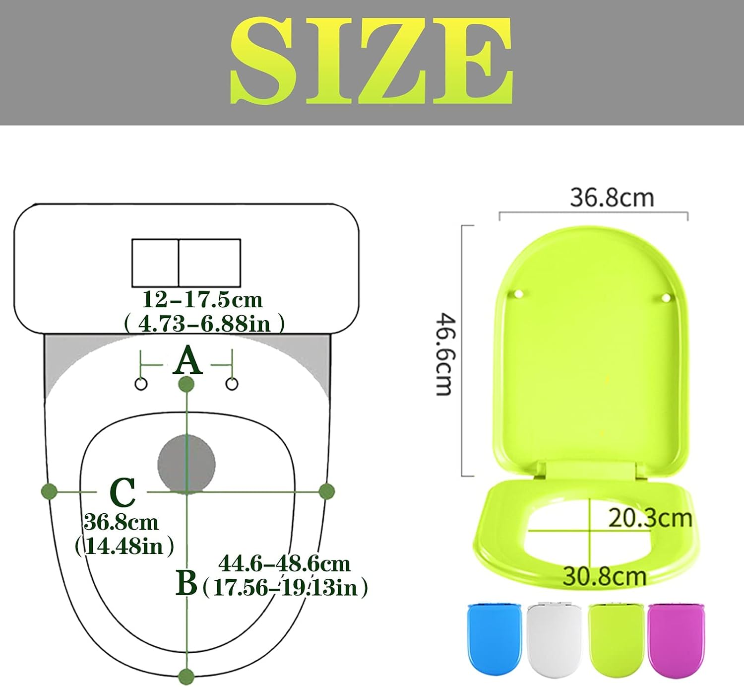 Toilet Seat One Colorful Soft Close Toilet Seat with Quick Release Bathroom Oval New Slow Close, Polypropylene(Pink Purple)