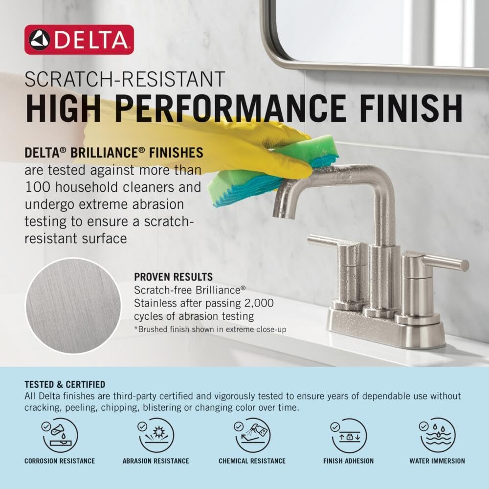 Delta Arvo Centerset Bathroom Faucet, Champagne Bronze 2-Handle Bathroom Faucet, Delta Bathroom Sink Faucet, Gold 3-Hole Bathroom Faucet, Champagne Bronze 25840LF-CZ