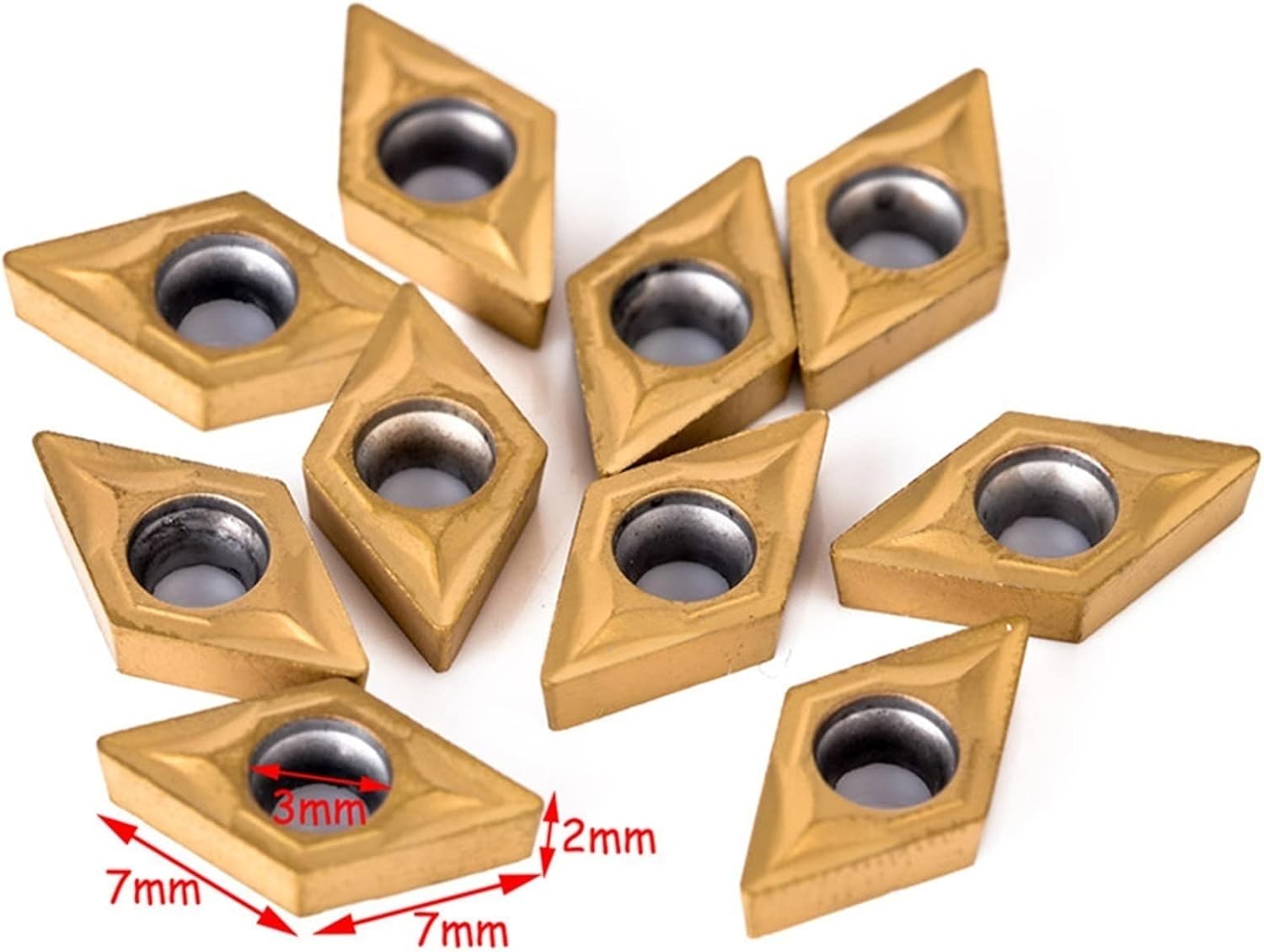 YFCDZVBH 10pcs DCMT070204 Carbide Inserts, with 4pcs 12mm Lathe Boring Bar Turning Tool Holder