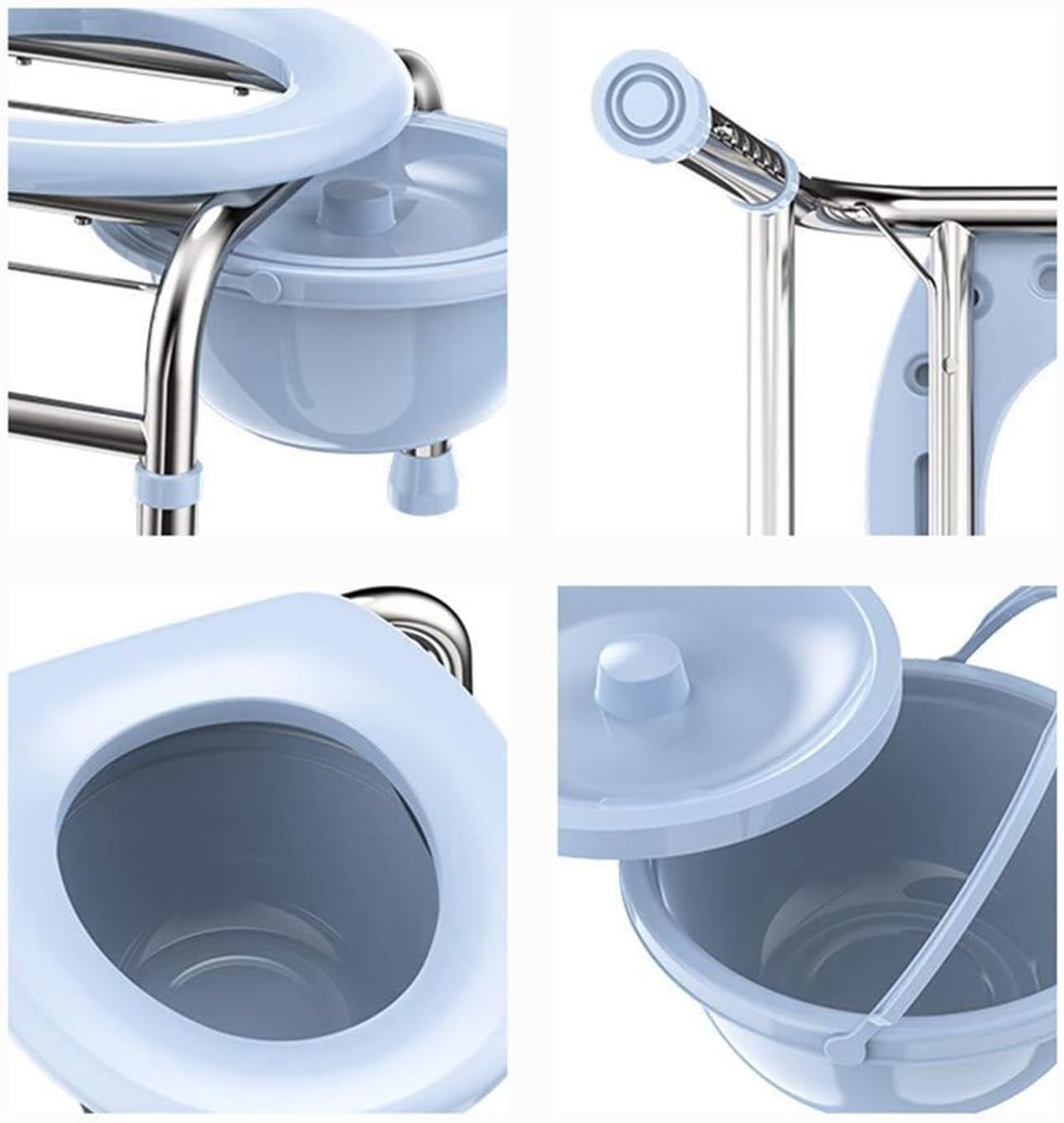 Toilet Chair Bedside Commode Chair - Heavy Duty Steel, Adult Handicap Chair, Portable Toilet Seat with Bucket