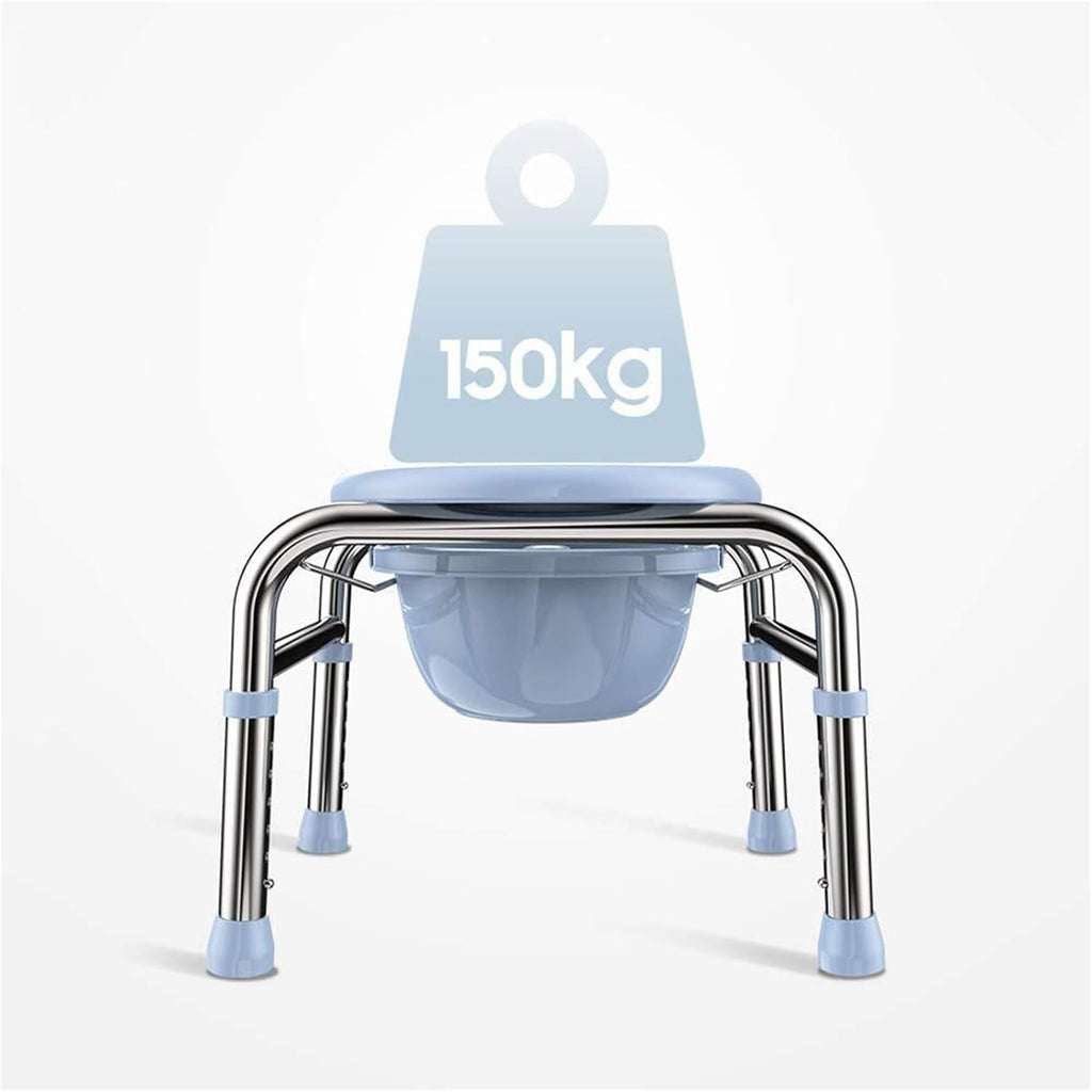 Toilet Chair Bedside Commode Chair - Heavy Duty Steel, Adult Handicap Chair, Portable Toilet Seat with Bucket