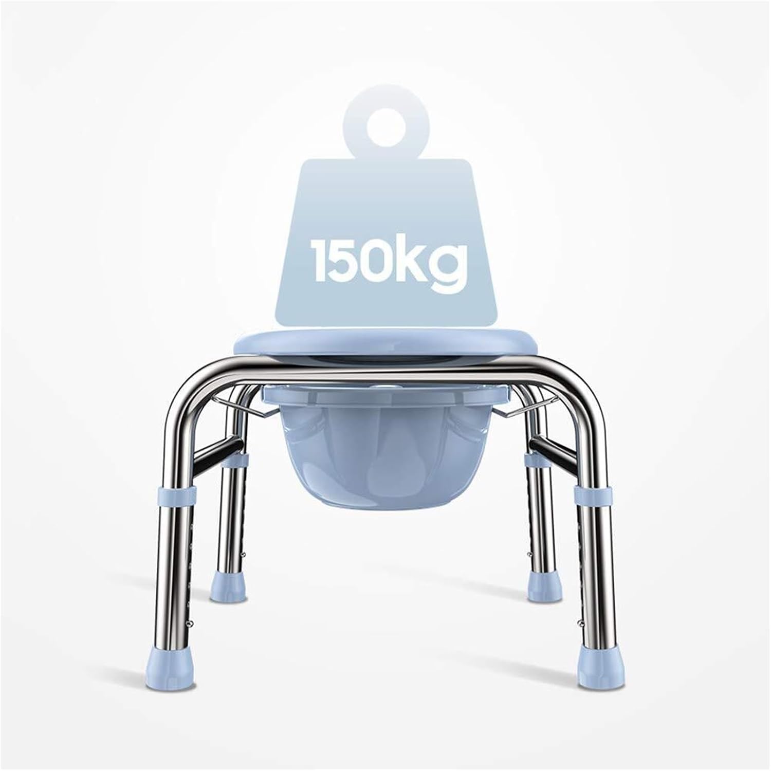 Toilet Chair Bedside Commode Chair - Heavy Duty Steel, Adult Handicap Chair, Portable Toilet Seat with Bucket
