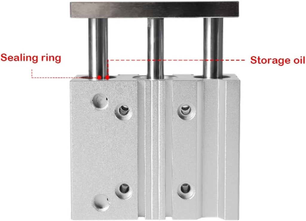 1pcs Series Thin Cylinder with Rod Bore 12 16 20 25mm Three Axis Three Bar Stroke10 15 50 75 150 250mm Double Pneumatic Cylinder(Stroke 10mm,MGPM25 (Bore 25mm))