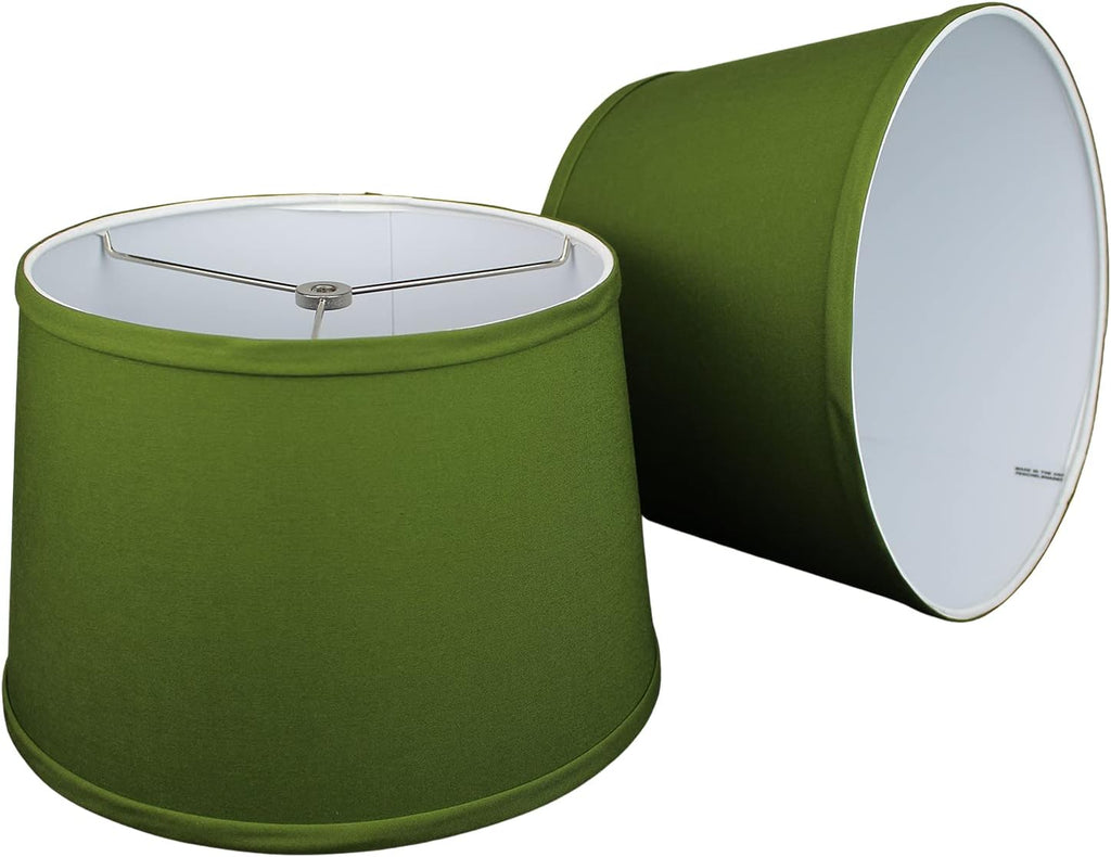 FenchelShades.com Set of 2 Lampshades 10' Top Diameter x 12' Bottom Diameter x 8' Slant Height with Washer (Spider) Attachment. Attaches to Lamps with an existing Harp (not included) (Linen Avocado)