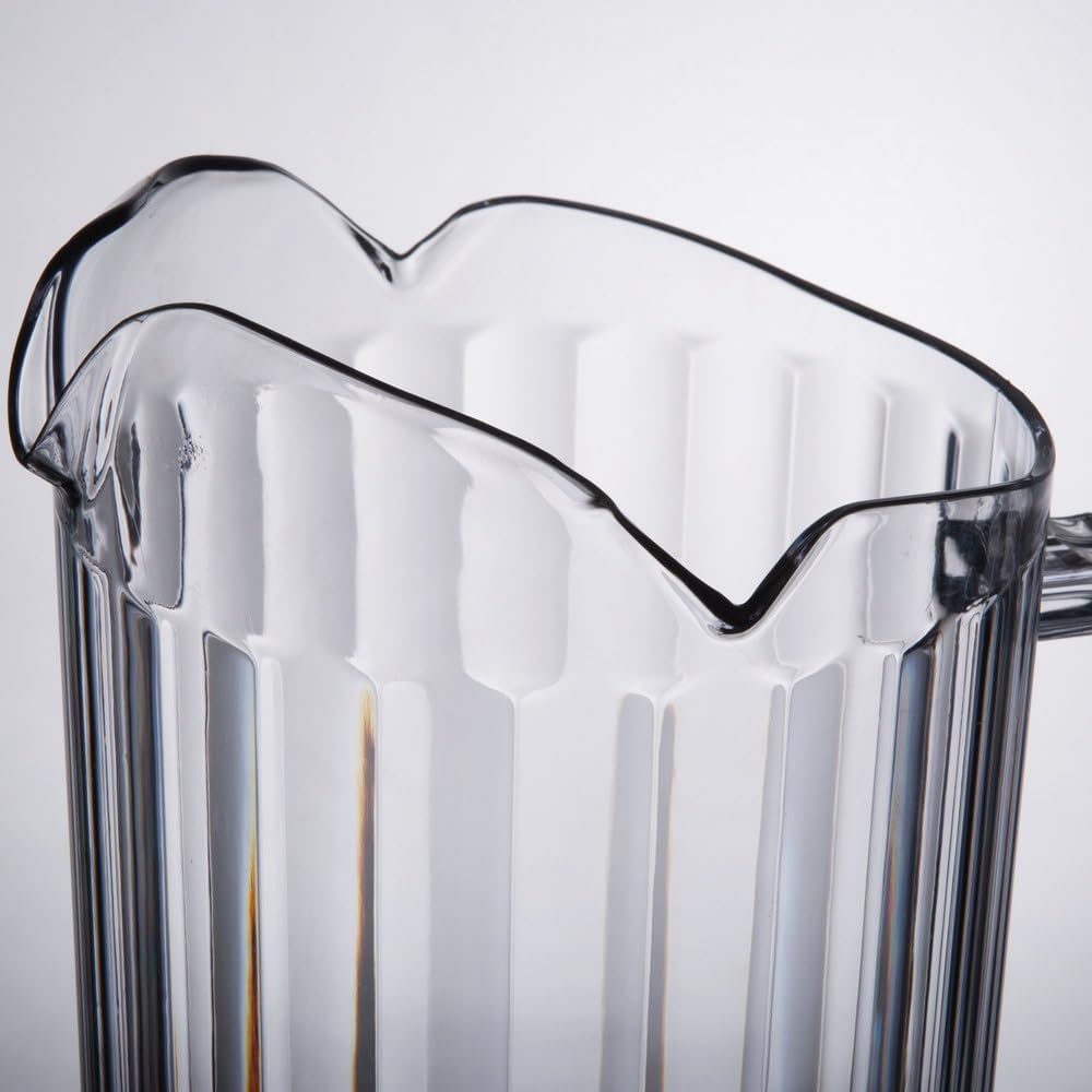 Soro Essentials- 60 oz. Restaurant Water Pitcher with 3 Spouts Clear Color Polycarbonate Set of 12- Beverage Serveware Water Carafe Clear Pitcher Water Jug for Home Restaurants Catering Kitchens