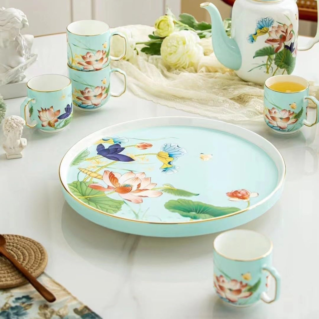 Beverage Serveware 8-piece water set living room reception teapot cup combination Phnom rim drinking kettle teapot set Water Carafe