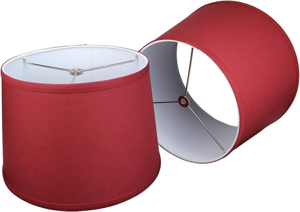 FenchelShades.com Set of 2 Lampshades 10' Top Diameter x 12' Bottom Diameter x 8' Slant Height with Washer (Spider) Attachment. Attaches to Lamps with an existing Harp (not included) (Linen Brick)