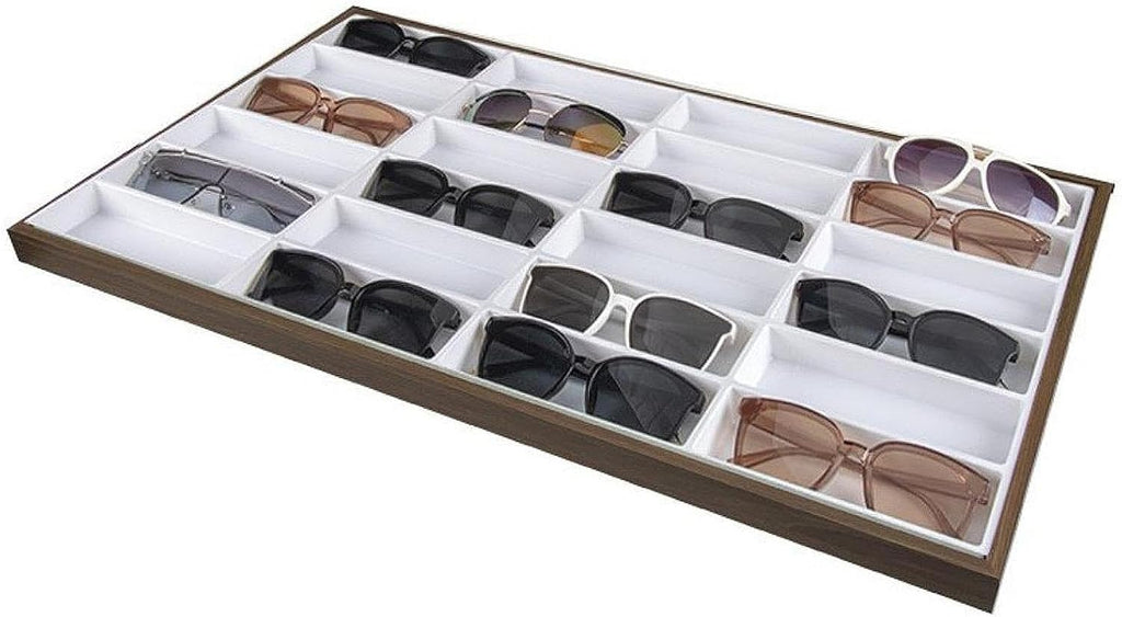 harayaa Glasses Display Tray Eyewear Storage Case Large Capacity Portable Stackable Eyeglasses Organizer Box Jewelry Holder for Ring